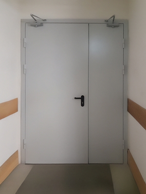 Полуторастворчатая дверь с двумя доводчиками